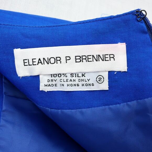 Eleanor P Brenner Skirt Womens 2 Blue Silk Back Zip Lined Career Vintage - Picture 3 of 10